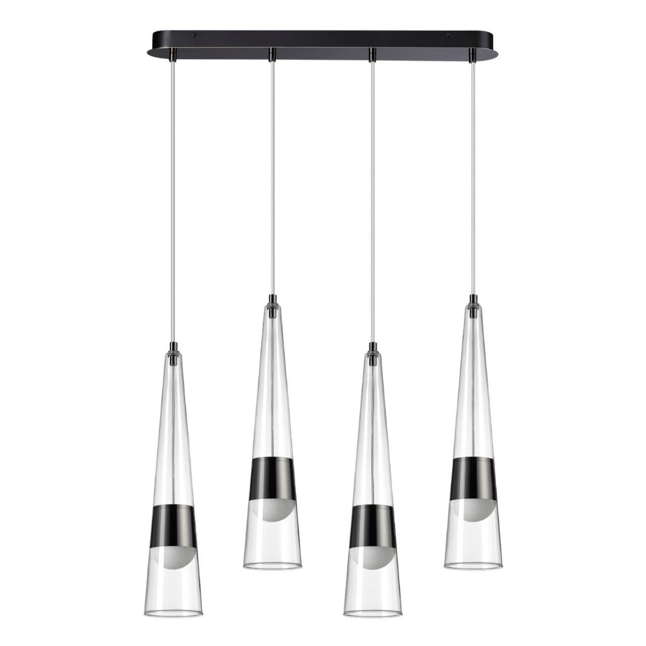 Odeon Light 5044/42L L-VISION ODL24 301 глянц.темн.хром/прозрачный/металл/стекло Люстра LED 42W 3000K 4167Лм LUMP
