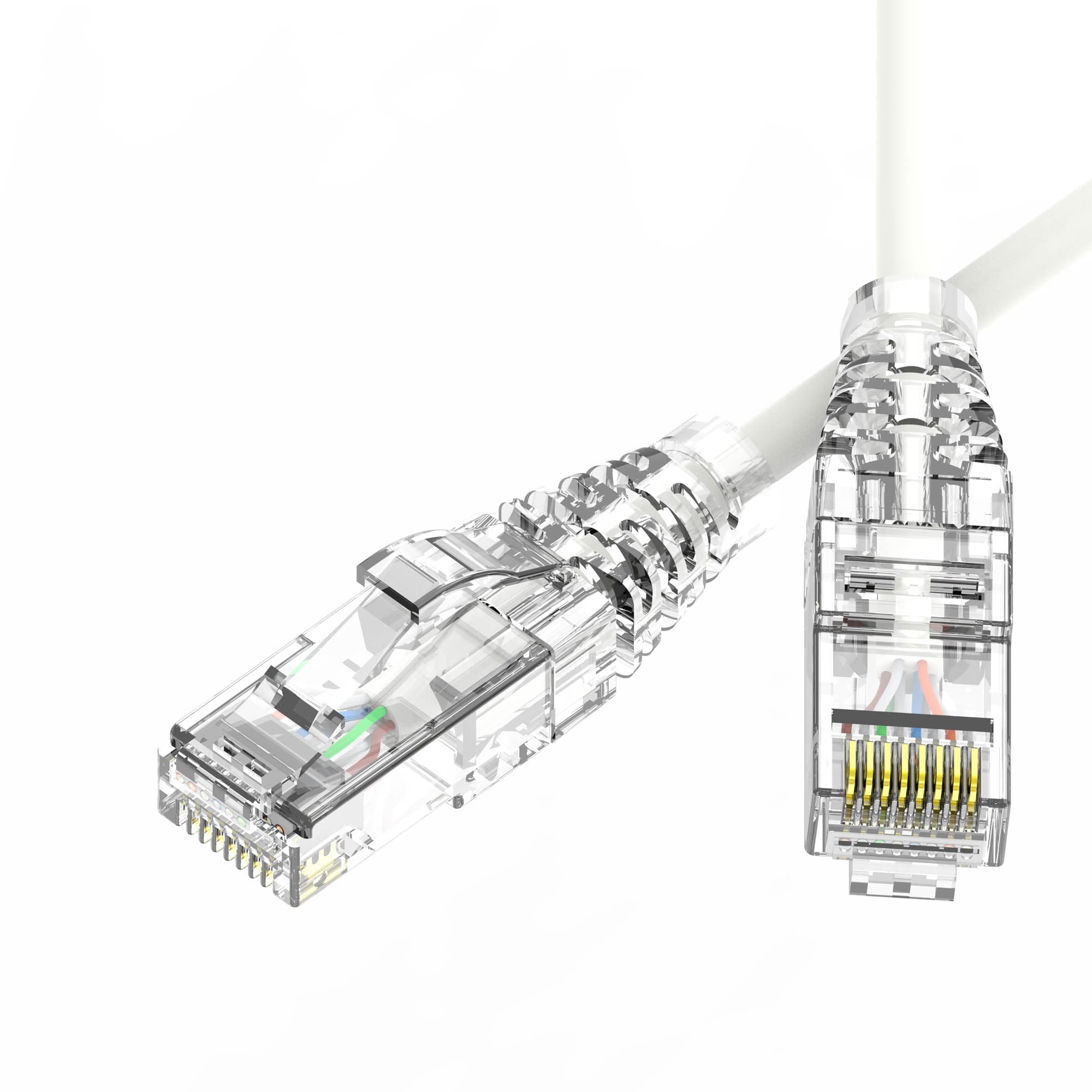 DKC Патч-корд неэкранированный SLIM CAT6 U/UTP 4х2, 28 AWG, LSZH, белый, 0,3м