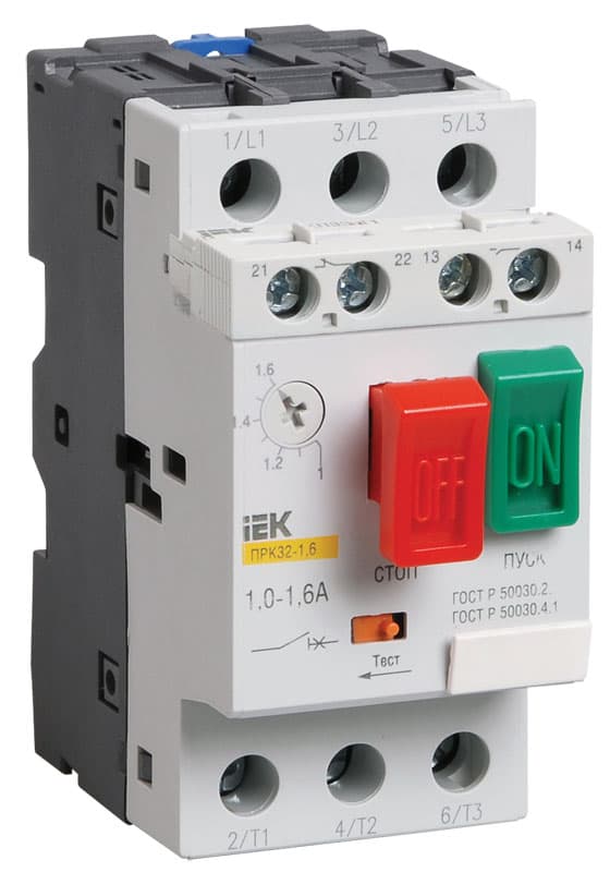 IEK Пускатель ПРК32-6,3 In=6,3A Ir=4-6,3A Ue 660В — миниатюра 1
