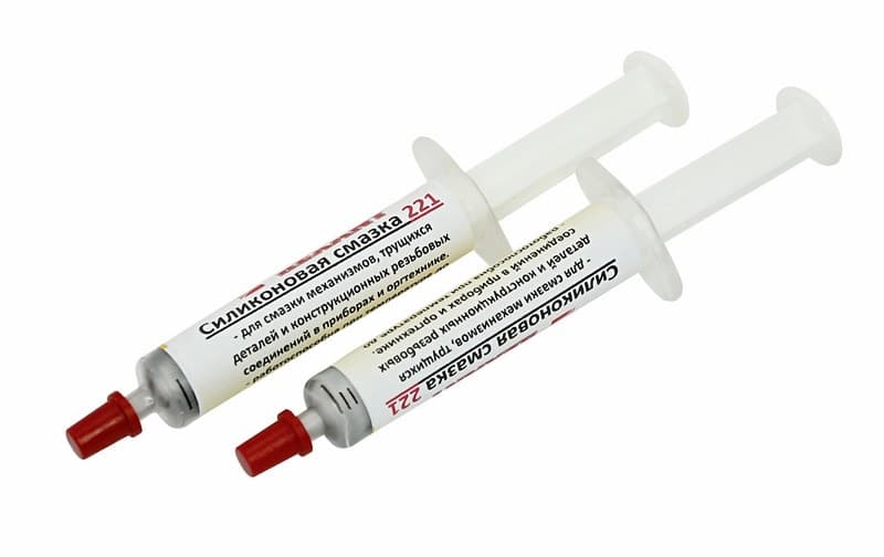 Смазка силиконовая 221 (до +350℃) 2мл (шприц) Rexant 09-3955 — миниатюра 1