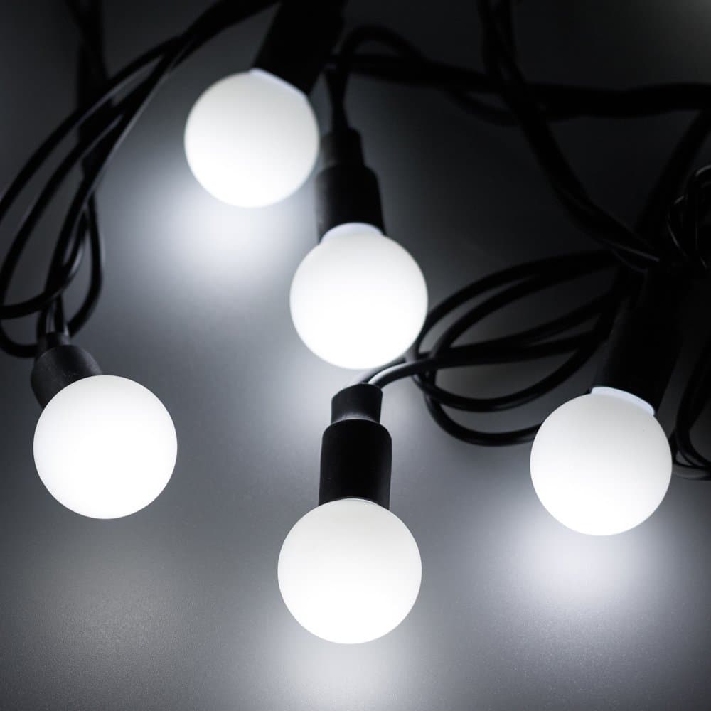 Arlight Светодиодная гирлянда ARD-BALL-CLASSIC-D23-10000-BLACK-80LED WHITE (230V, 3.5W) (Ardecoled, IP65) 025601 — миниатюра 2