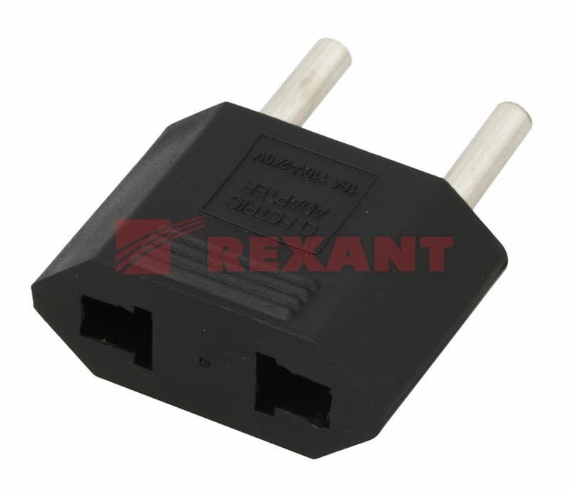 Сетевой Переходник плоский "Тефаль" черный Rexant 11-1042 — миниатюра 2