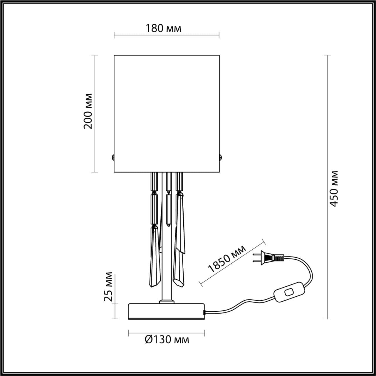 Odeon Light 4886/1T HALL ODL_EX23 41 бронзовый/янтарн./металл/стекло Настольная лампа E14 1*40W NICOLE — миниатюра 2
