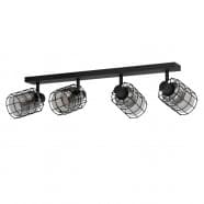 Eglo 99713 Спот CONSACA, 4x40W, E27, L780, H205, A160, сталь/стекло, черный/серый