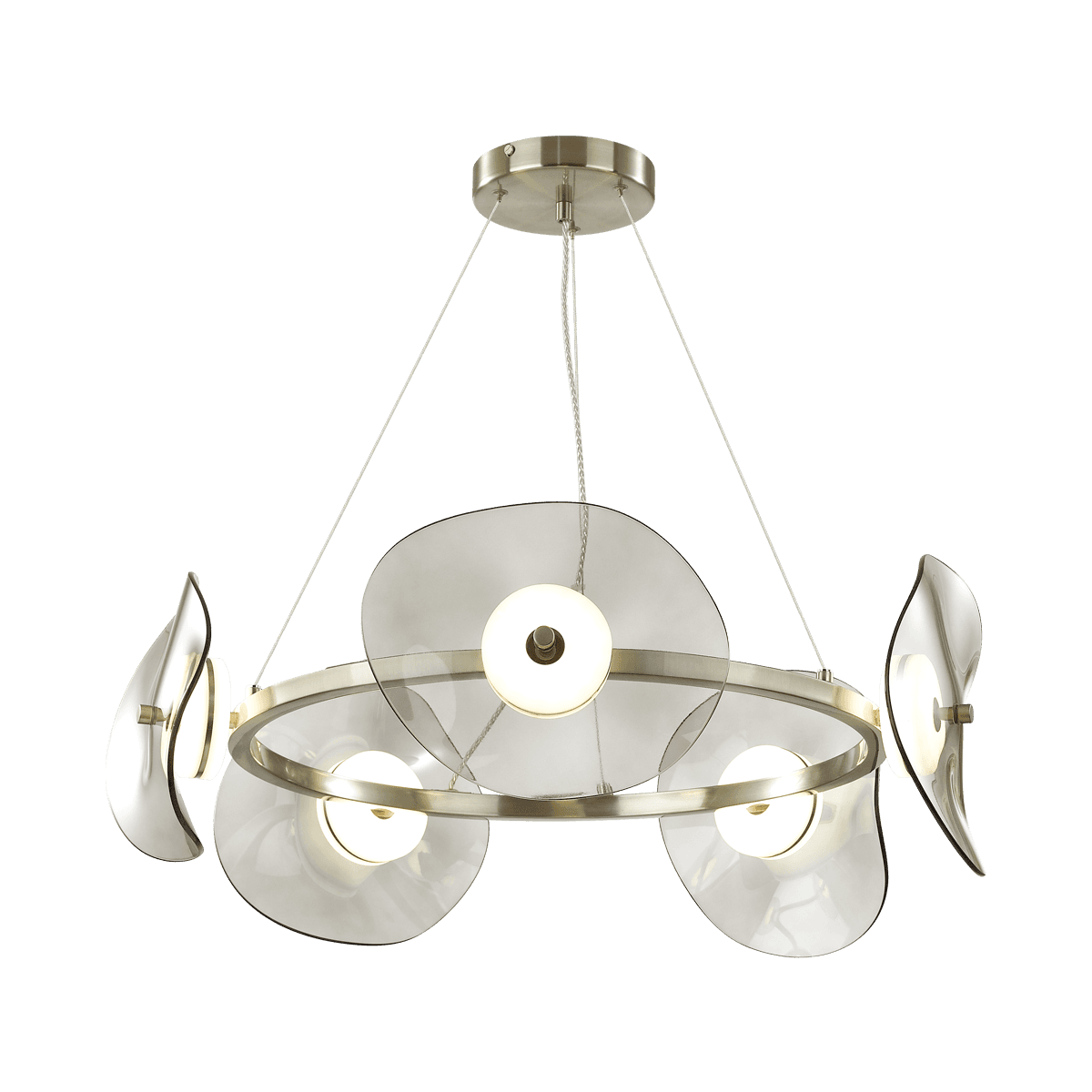 Odeon Light 4858/48L L-VISION ODL_EX21 никель/дымчатый/стекло Люстра LED 1*48W 4000K FLUENT — миниатюра 2