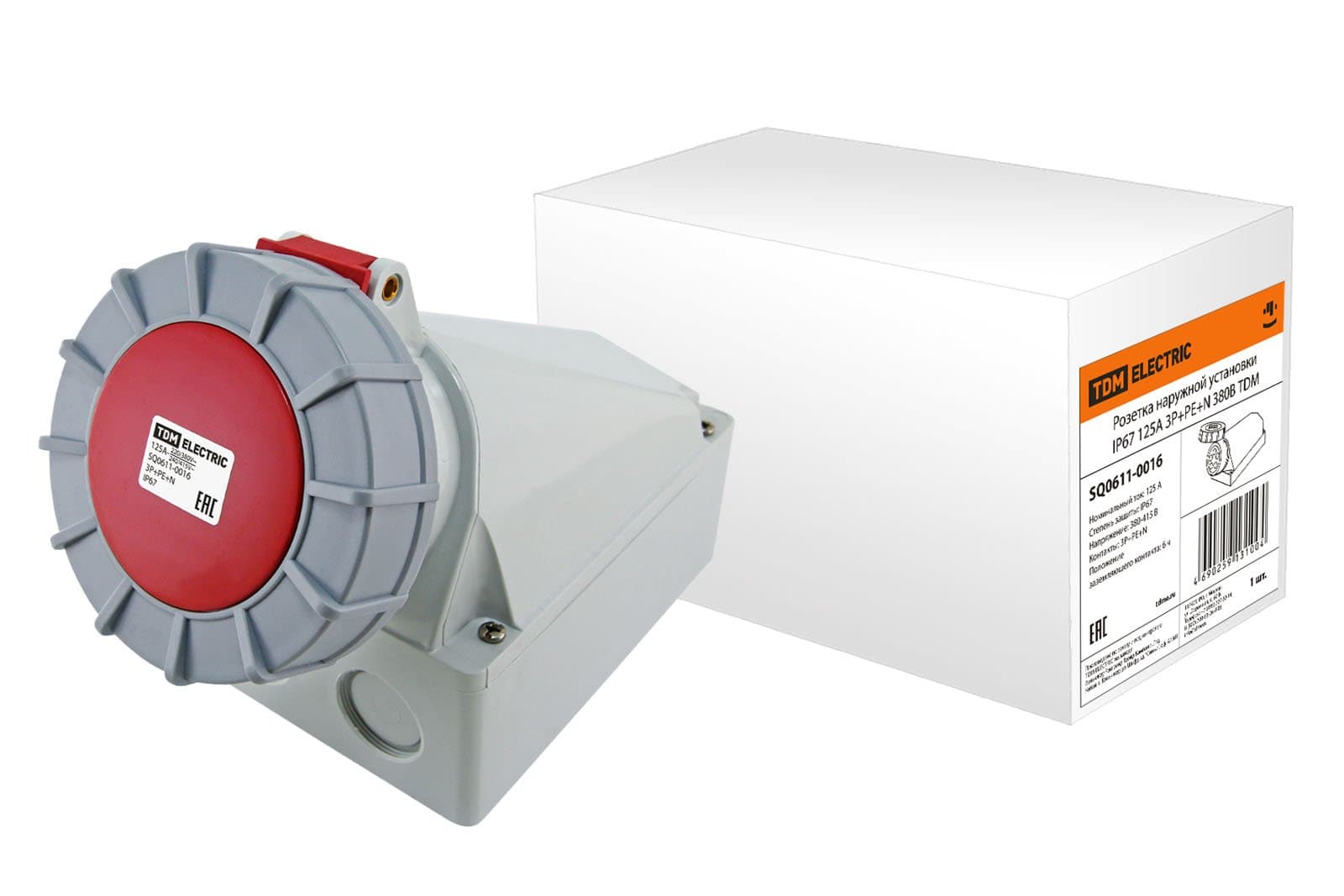 TDM Розетка наружной установки IP67 125А 3Р+РЕ+N 380В SQ0611-0016