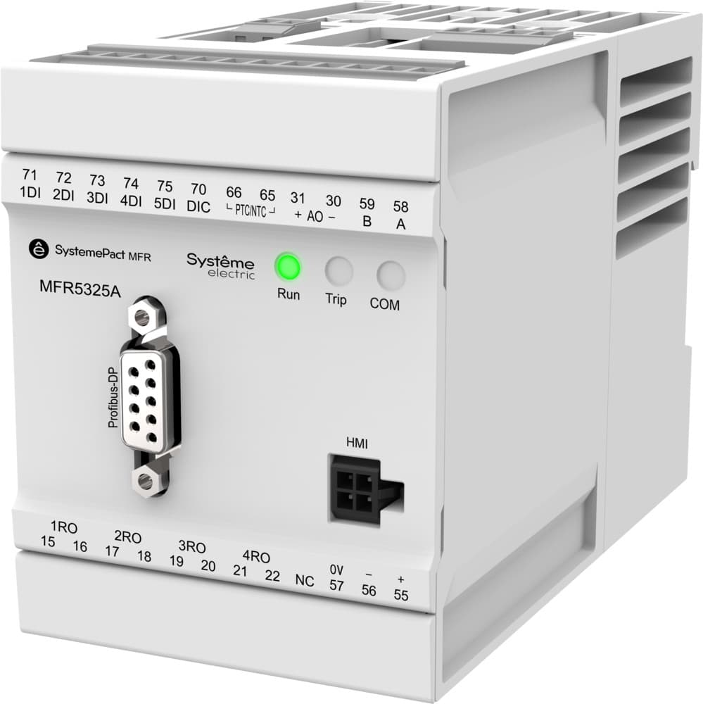 Systeme Electric Реле MFR530 PROFIBUS-DP + MODBUS-RTU 0.2-5A ТТ Ø10.5ММ 80-270В AC/DC