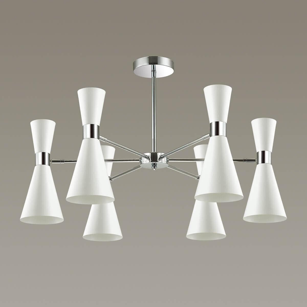 Lumion 3661/6C LN18 000 хром/матовый белый Люстра потолочная E14 6*60W 220V QUINN — миниатюра 3