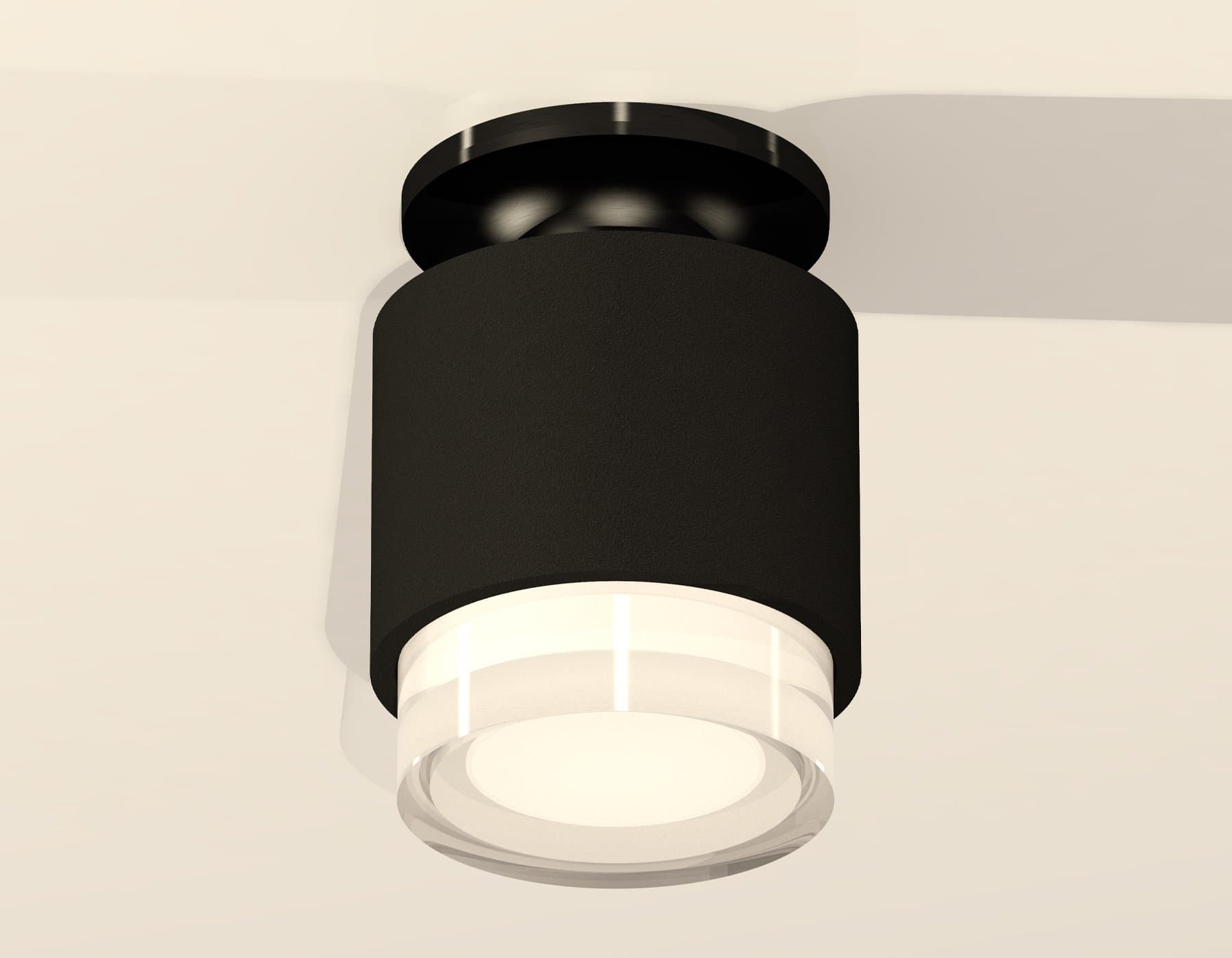 Ambrella Комплект накладного светильника с акрилом XS7511065 SBK/PBK/FR черный песок/черный полированный/белый матовый MR16 GU5.3 (N7926, C7511, N7160 — миниатюра 3