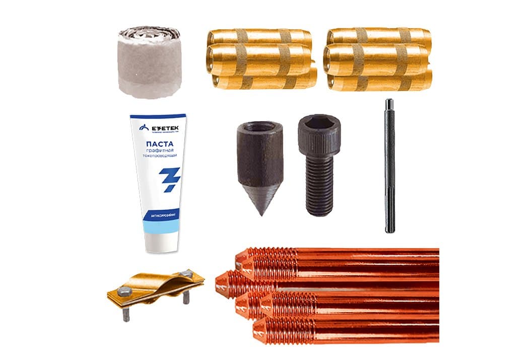 EZETEK Комплект заземления EZ – 38.4 (38,4 метра, 16 мм, 32 х 1200 мм) с насадкой SDS-max 90016