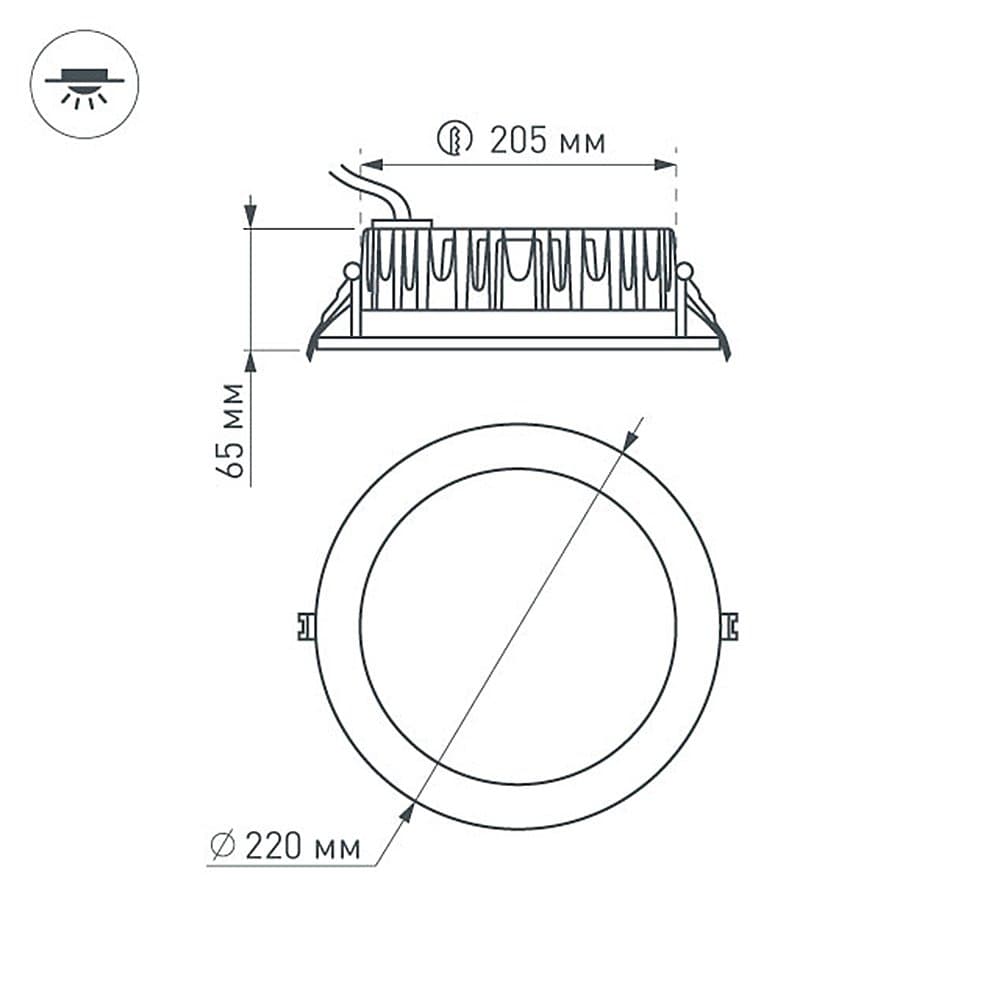 Arlight Светодиодный светильник LTD-220WH-FROST-30W Day White 110deg (IP44 Металл, 3 года) 021498 — миниатюра 3