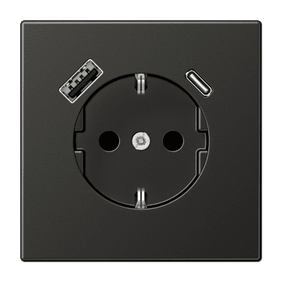 JUNG SCHUKO Антрацит Розетка с USB-интерфейсом AL1520-15CAAN-L