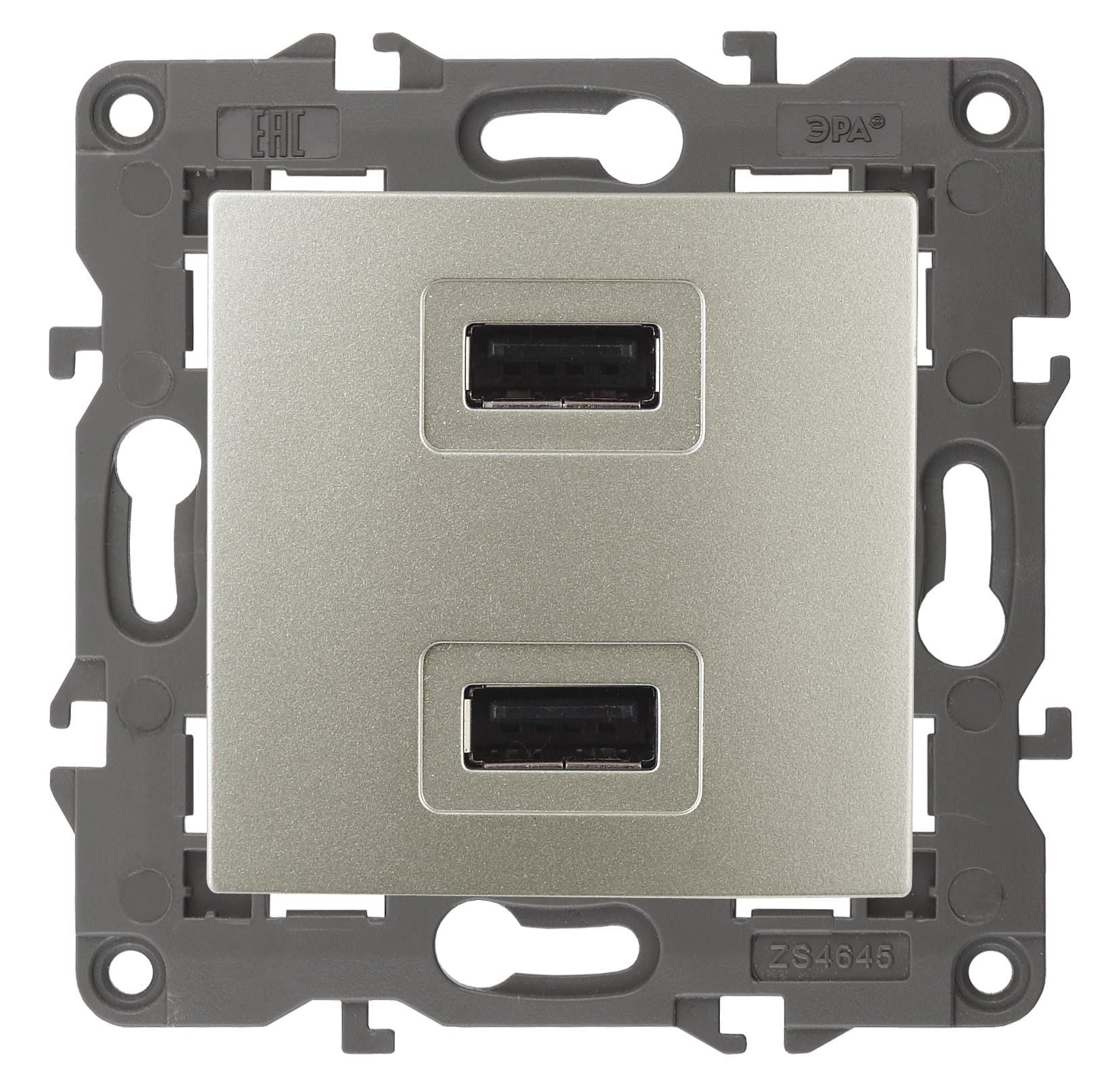 ЭРА Б0034371 Elegance Шампань Розетка USB 2-ая