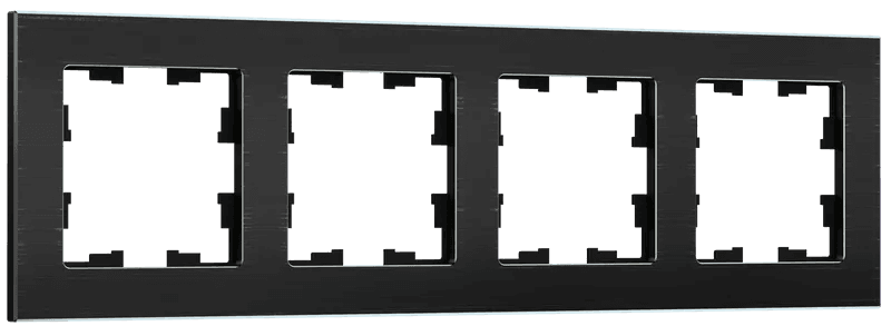 IEK BRITE DECOR Черный металл Рамка 4-м РУ-4-1-БрЧ