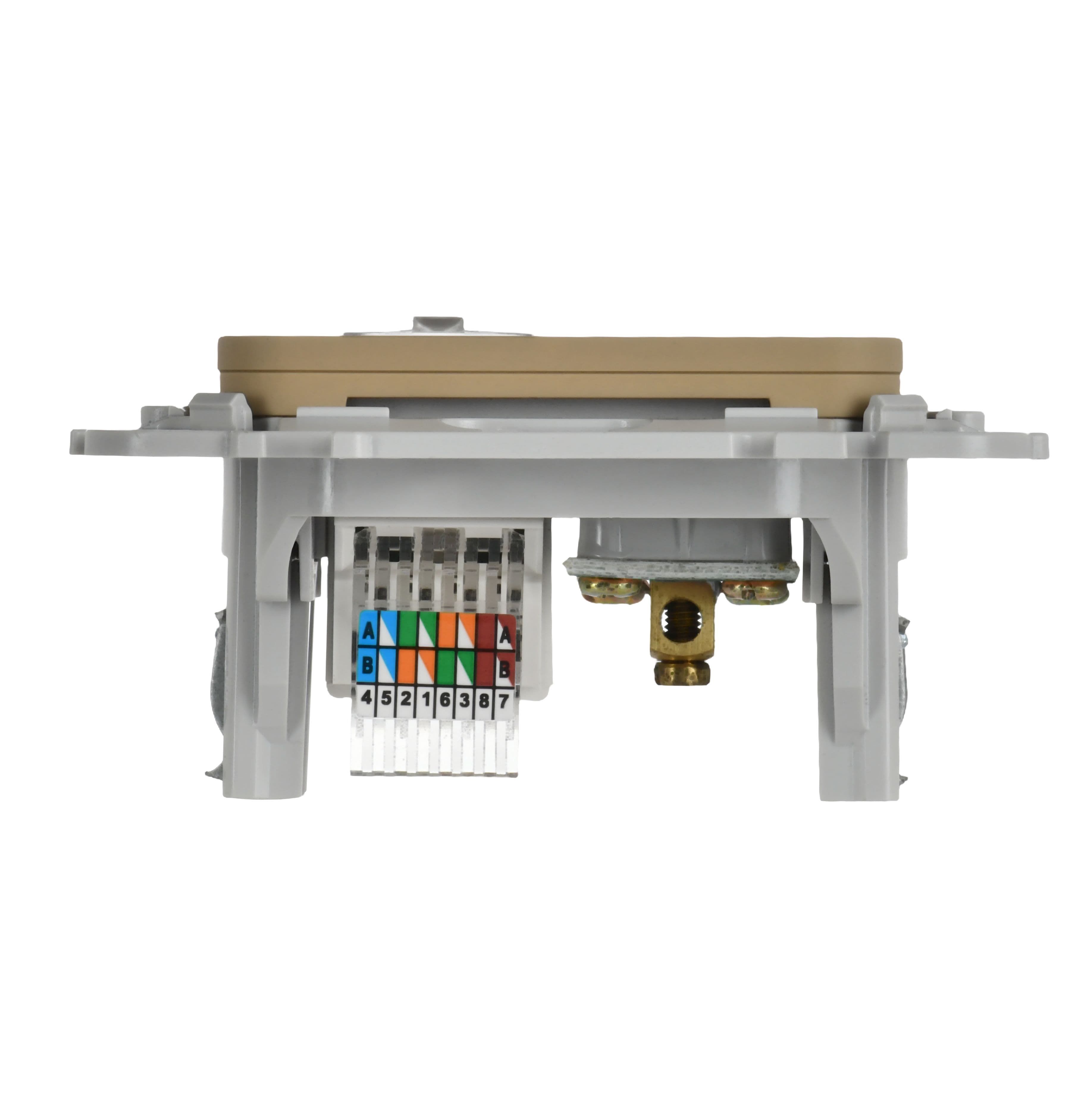 IEK FLITE Хаки Розетка 2-местная RJ45/TV категория 5Е UTP — миниатюра 4