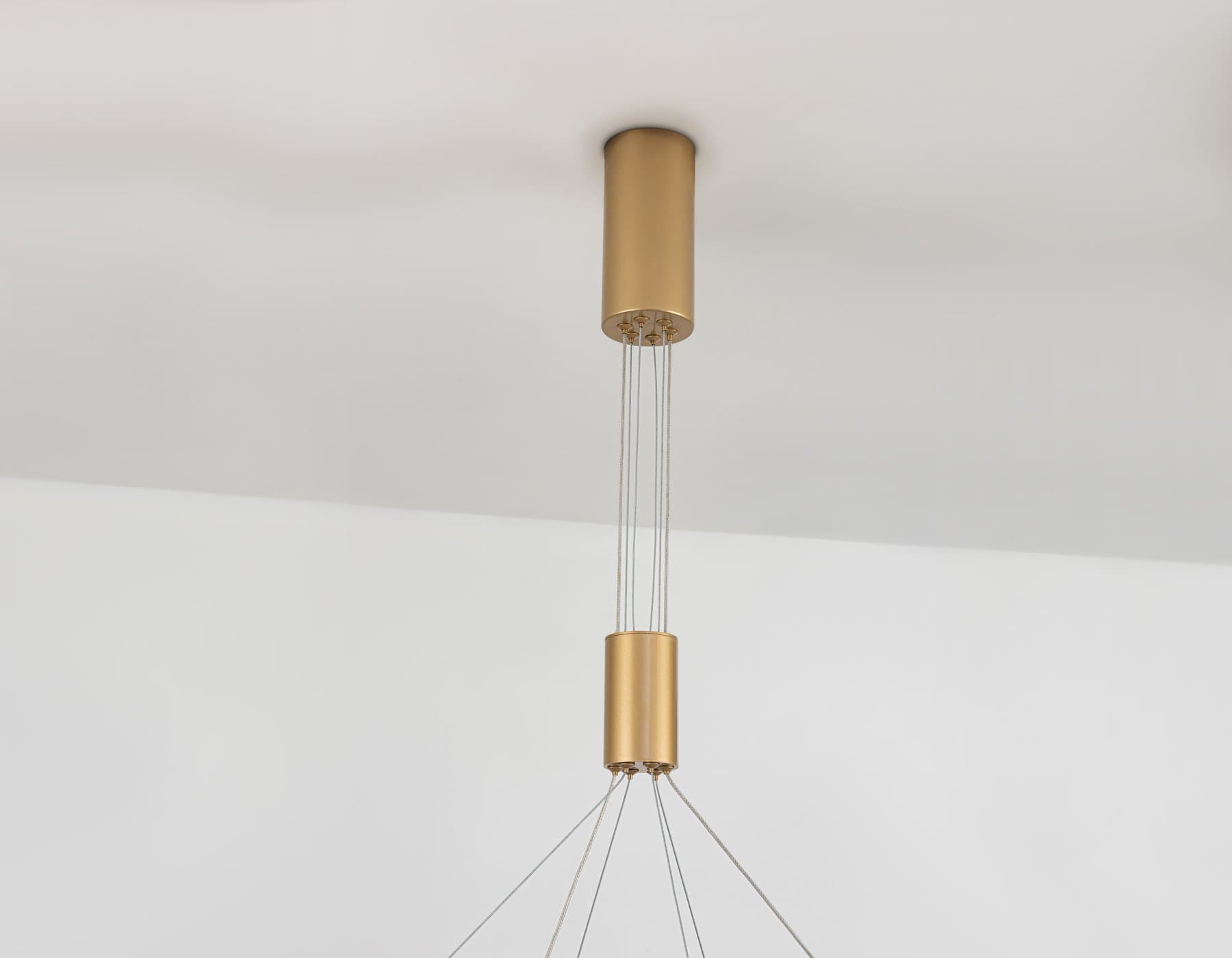 Ambrella Светильник подвесной светодиодный FL5885/2 GD золото 45W 3000K/4200K/6400K D600/400*1200 (без ПДУ) — миниатюра 8