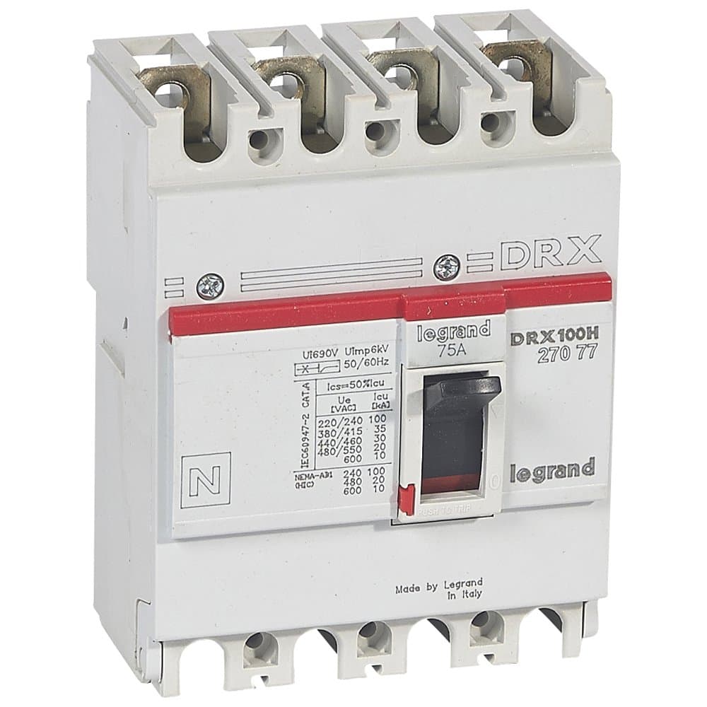 Legrand DRX125 фиксированный 4P 75А 36кА 027077