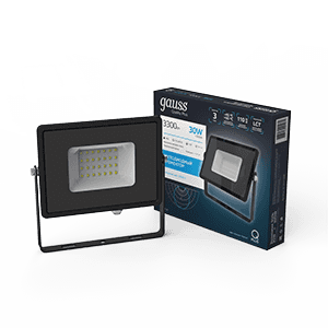 Gauss Прожектор Qplus 30W 3300lm 6500K 175-265V IP65 черный LED 613511330