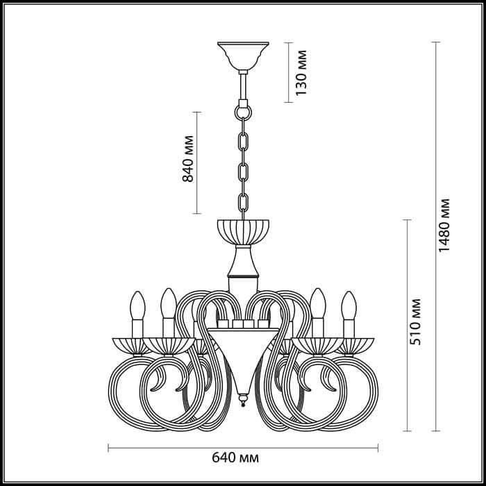 Odeon Light 3932/6 ODL18 455 хром/белый Люстра IP20 E14 6*40W 220V ZEFIRO — миниатюра 3