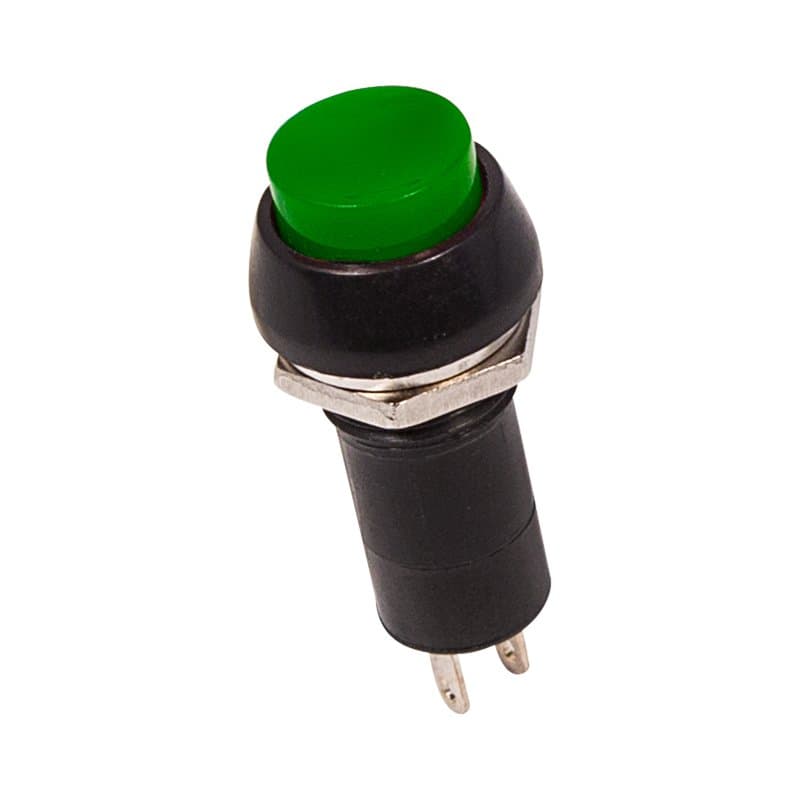 Выключатель-кнопка 250V 1А (2с) ON-OFF зеленая Rexant 36-3032