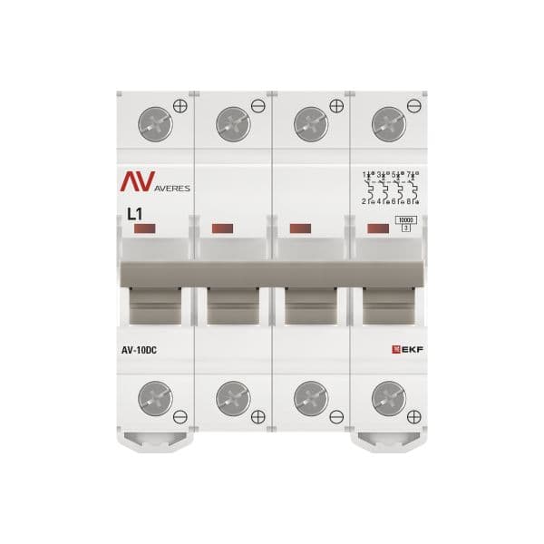 EKF Выключатель автоматический AV-10 DC 4P 1A (L) 10kA AVERES — миниатюра 4