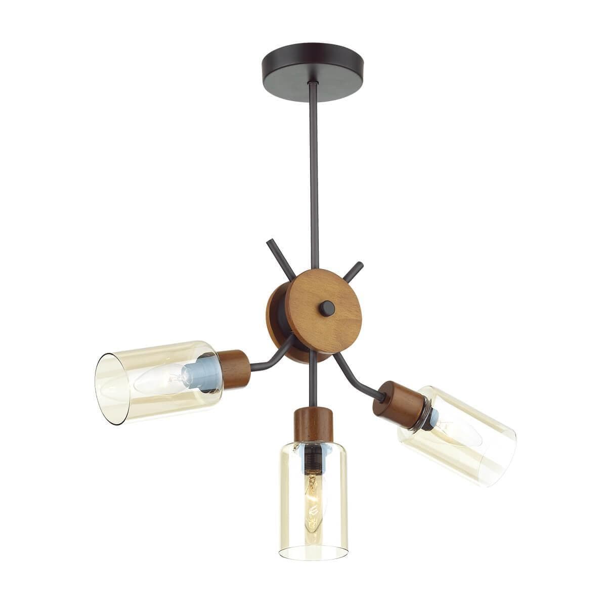 Lumion 4492/3C COUNTY LN21 203 черный, дерево Люстра потолочная E14 3*60W 220V FERN — миниатюра 1