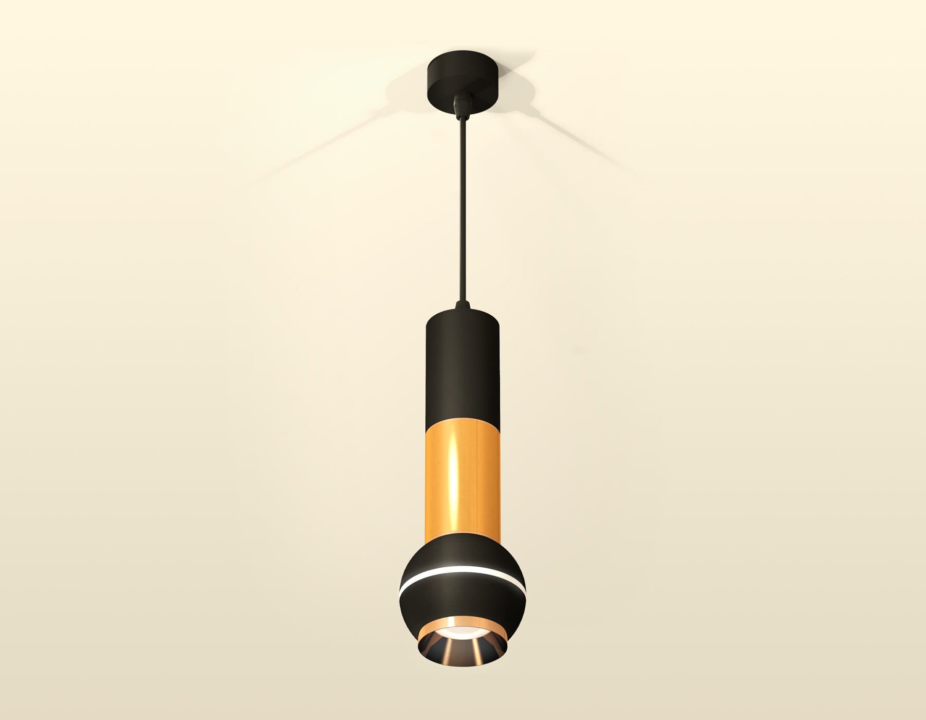 Ambrella Комплект подвесного светильника с дополнительной подсветкой XP1102030 SBK/PYG черный песок/золото желтое полированное MR16 GU5.3 LED 3W 4200K XP11020030 — миниатюра 2