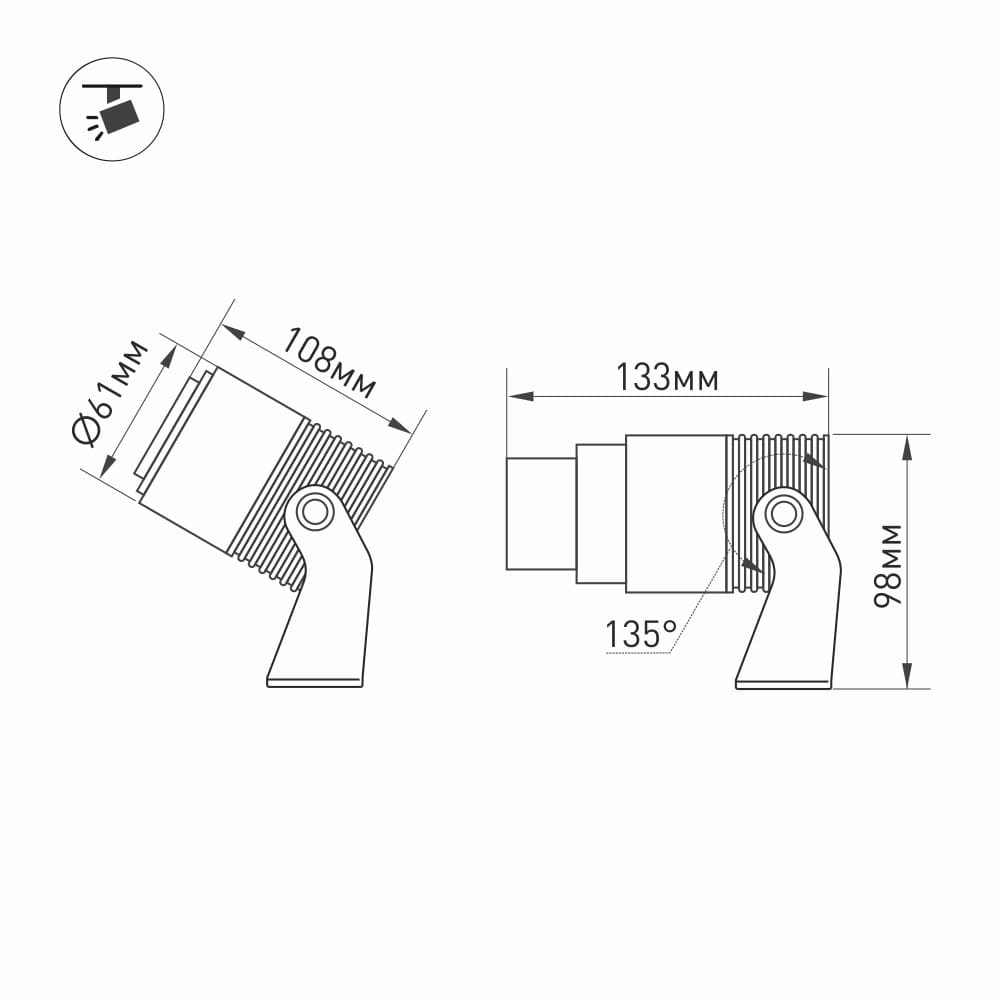 Arlight Светильник ALT-RAY-ZOOM-R61-12W Day4000 (DG, 10-60 deg, 230V) (IP67 Металл, 3 года) 029700 — миниатюра 2