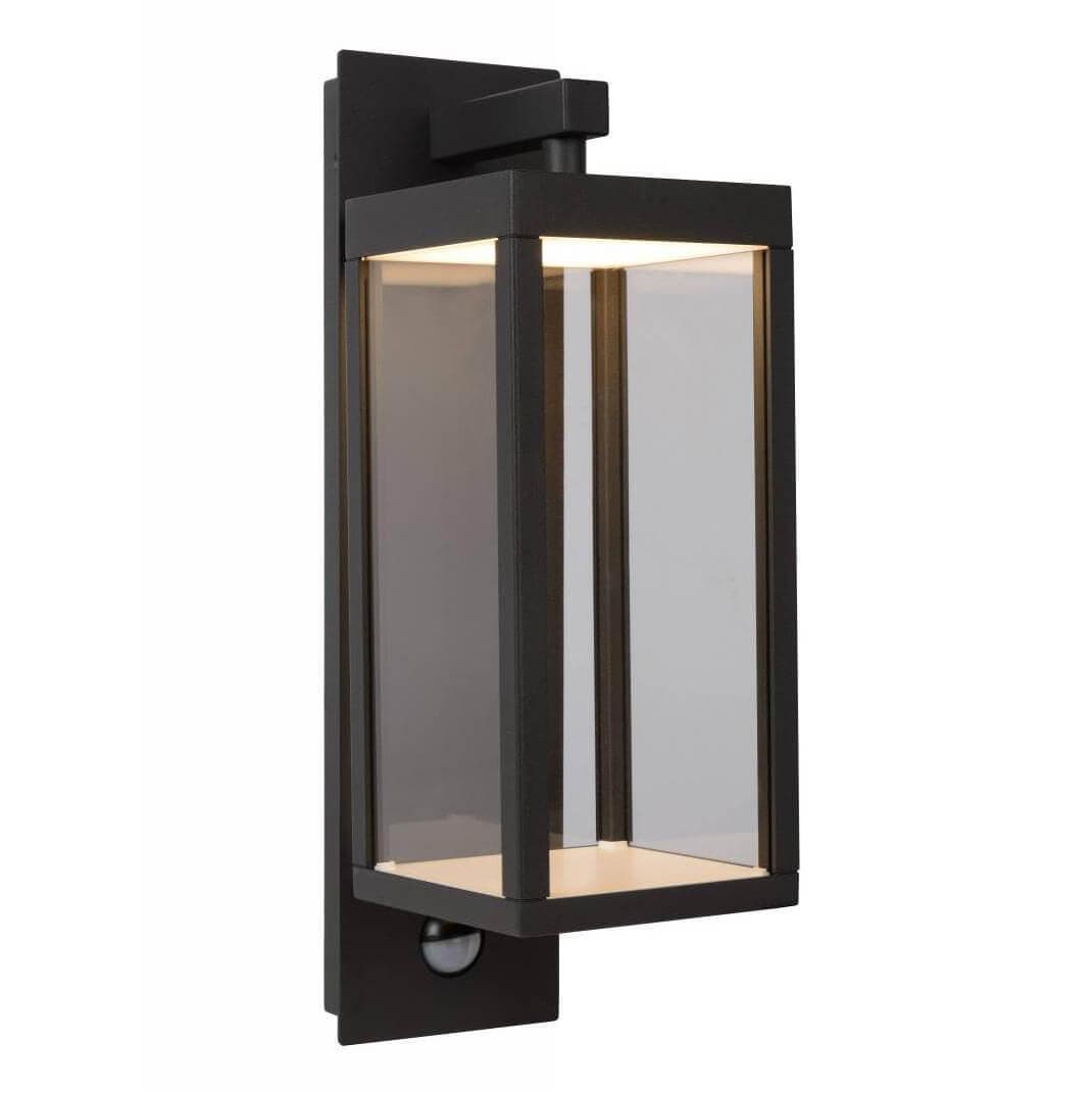Lucide Настенный светильник CLAIRETTE 28861/10/30, металл/стекло, черный/прозрачное, L16.7/W12/H38, 1xLED/15W