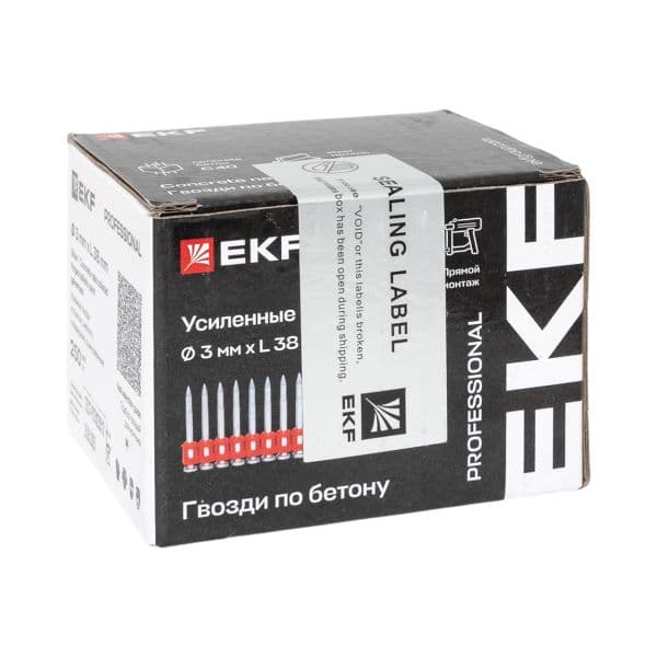 EKF Кованые гвозди по бетону, металлу Bullet Type диаметр 3 мм длина 38 мм, цинкование (250 шт.) — миниатюра 5