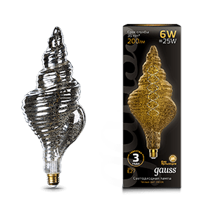 Gauss Лампа Filament TL120 6W 200lm 2400К Е27 gray flexible LED 166802008 — миниатюра 1