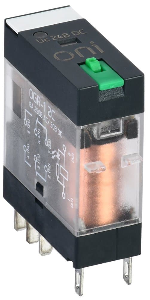 IEK ONI Реле общ. назнач. OGR-1 2C 24В DC с LED и тест. кнопкой
