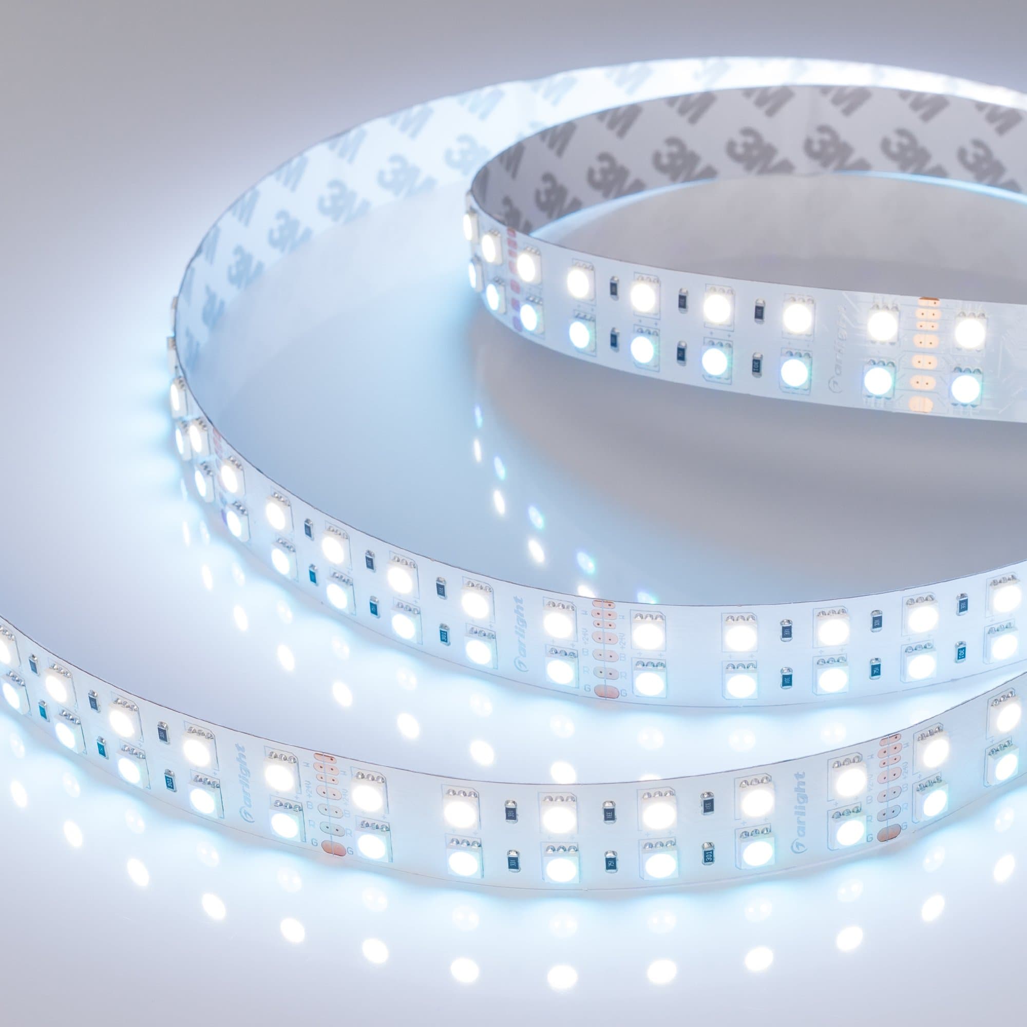Arlight Светодиодная лента RT 2-5000 24V RGB-White 2x2 (5060, 720 LED, LUX) (32 Вт/м, IP20) 011823(1) — миниатюра 2