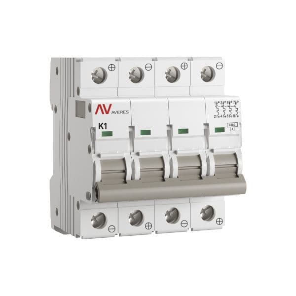 EKF Выключатель автоматический AV-6 DC 4P 1A (K) 6kA AVERES