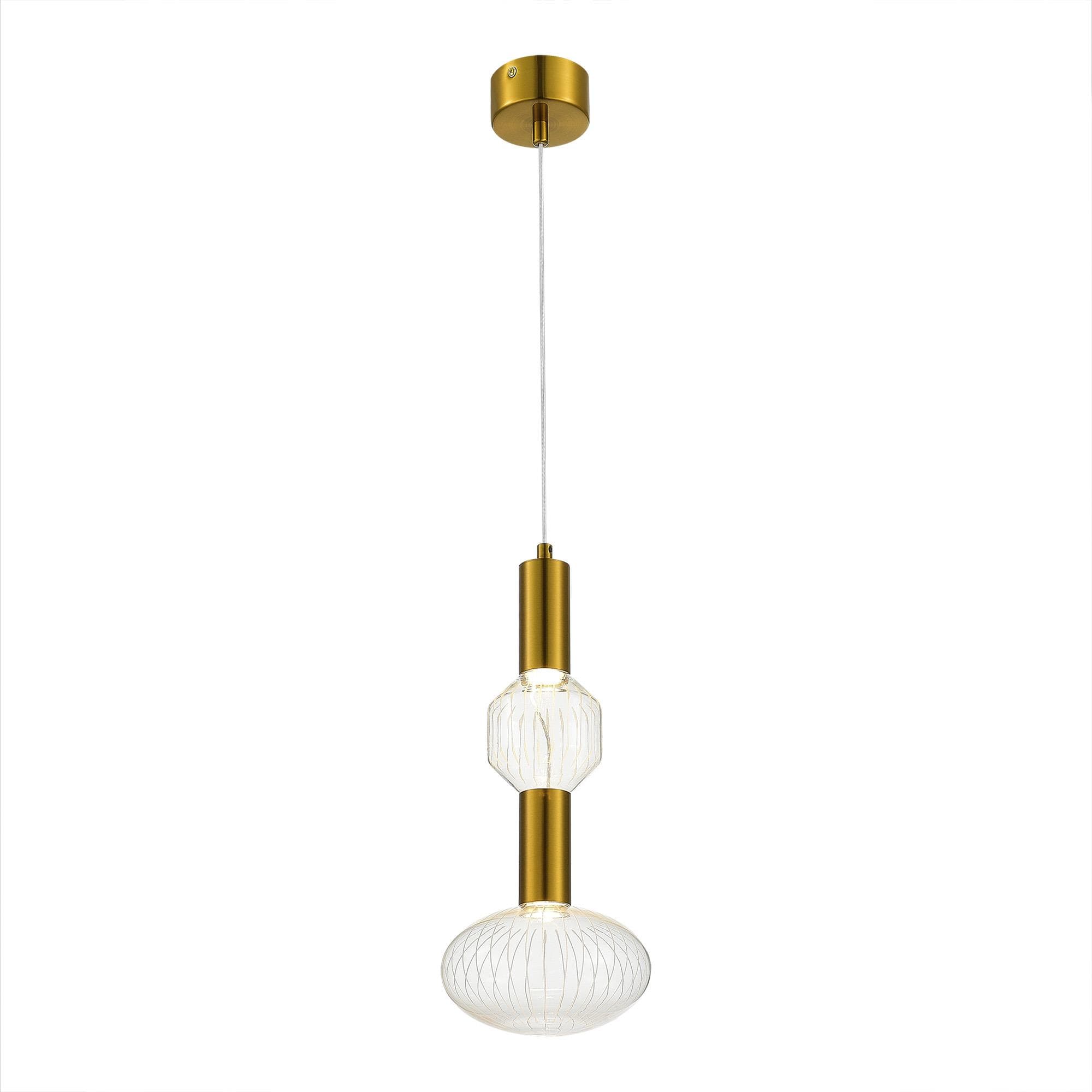ST LUCE SL6117.223.02 Светильник подвесной Латунь/Золотой, Прозрачный LED 2*3W 3000K