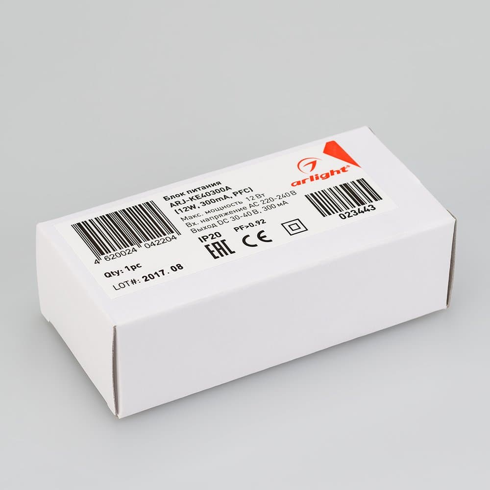 Arlight Блок питания ARJ-KE40300A (12W, 300mA, PFC) (IP20 Пластик, 5 лет) 023443 — миниатюра 2
