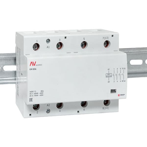 EKF Контактор модульный КМ 80А 4NO 230В АС (6 мод.) AVERES — миниатюра 2