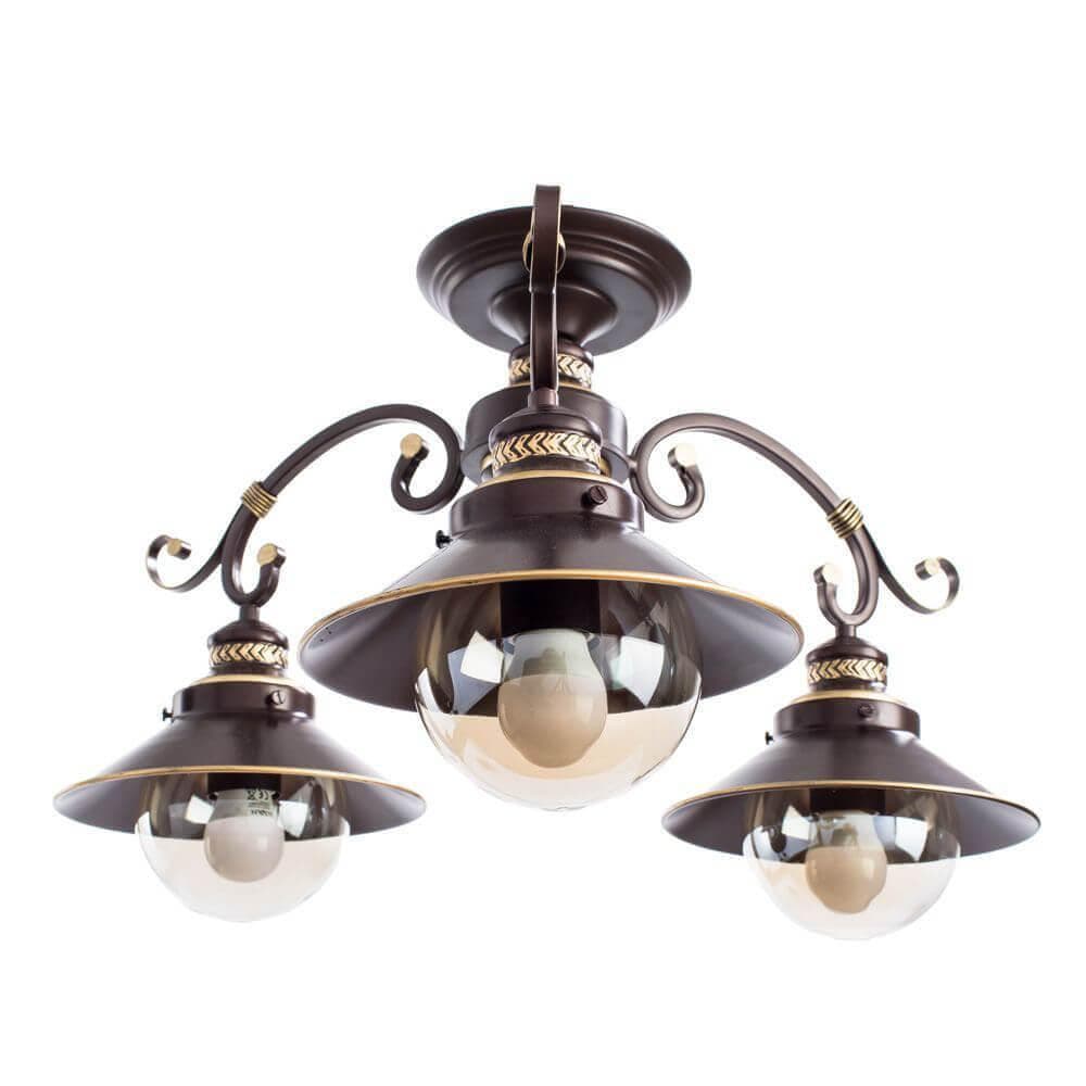 Arte Lamp Grazioso Коричневая/Прозрачная Люстра 3x60W 3xE27 A4577PL-3CK — миниатюра 1