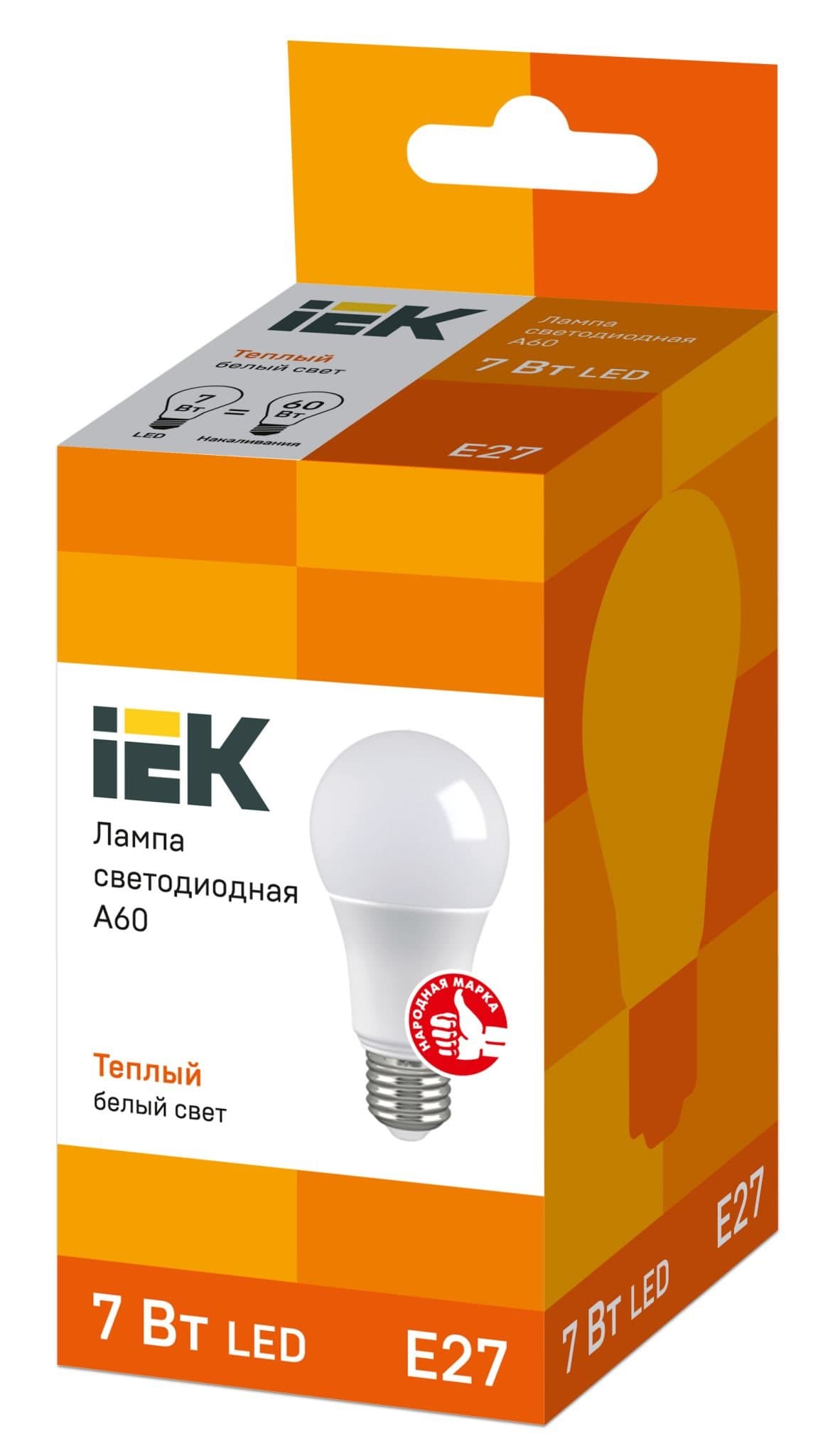 IEK Лампа светодиодная ECO A60 шар 7Вт 230В 3000К E27 — миниатюра 2
