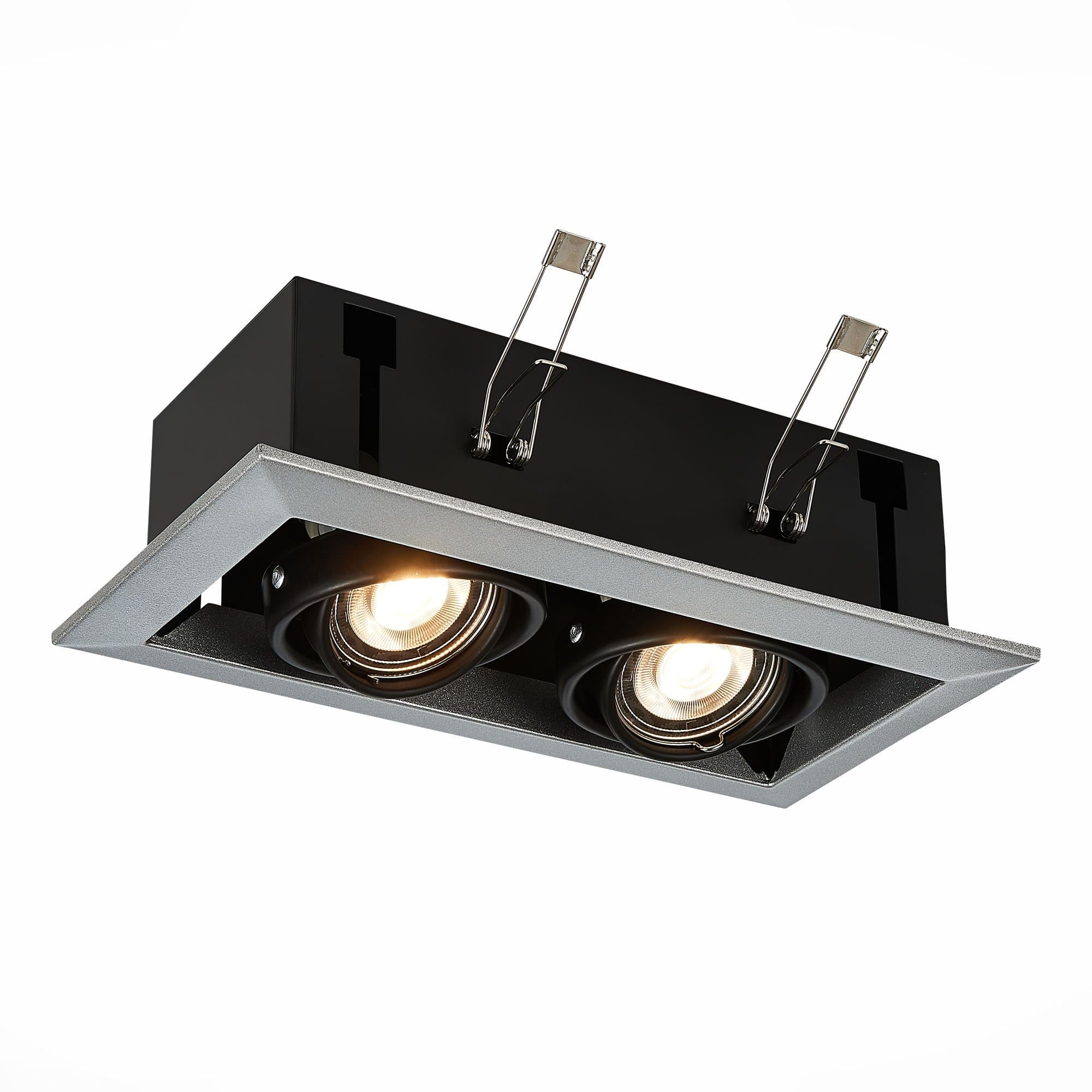 ST Luce ST250.148.02 Светильник встраиваемый Черный GU10 2*50W L245xW126xH70 220V Без ламп