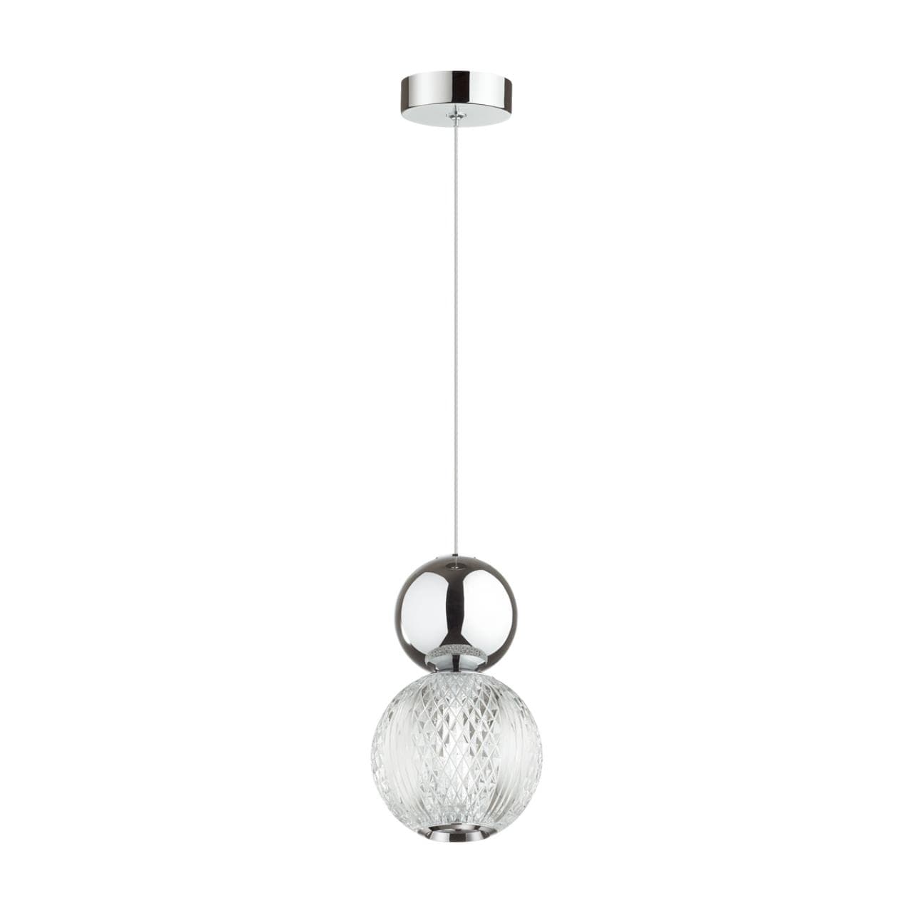 Odeon Light 5007/7L L-VISION ODL23 419 хром/прозрачный/металл/акрил Подвес LED 7W 4000K 350Лм CRYSTAL — миниатюра 1