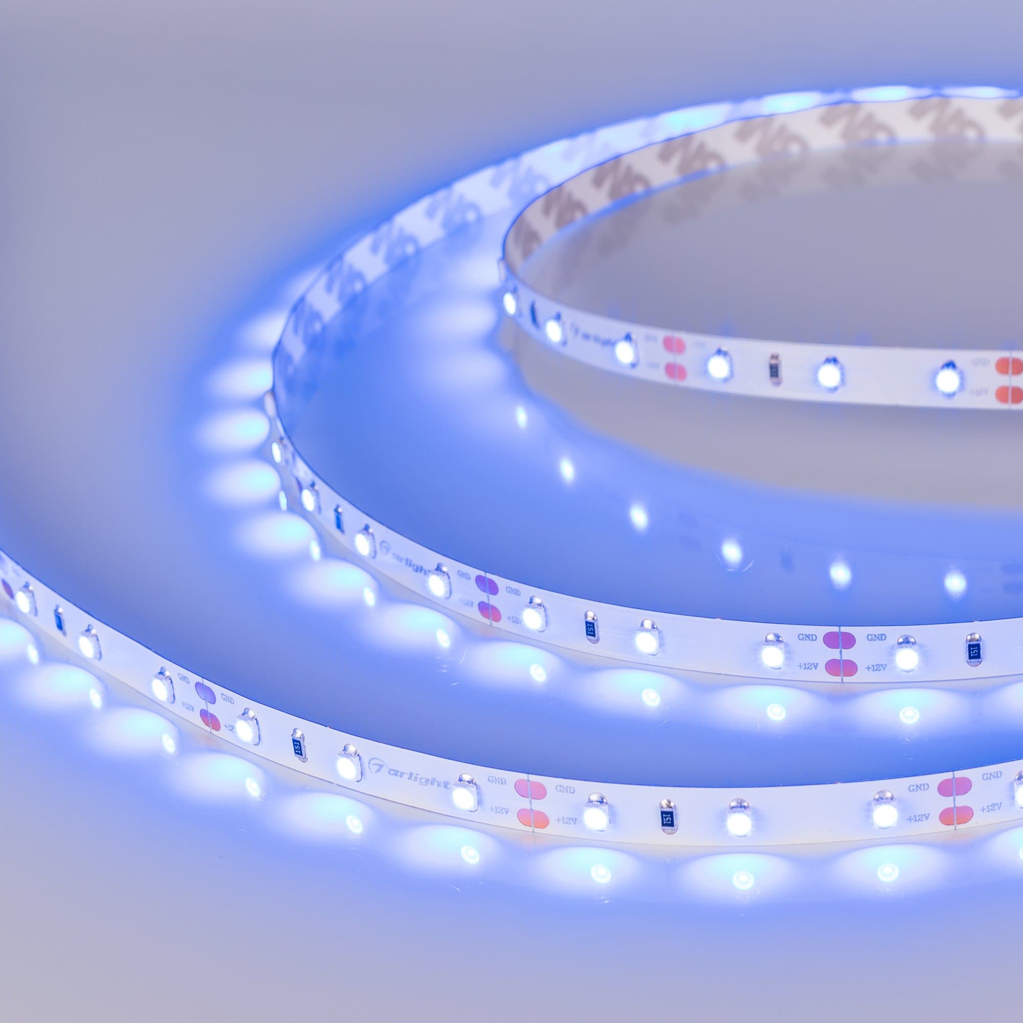 Arlight Светодиодная лента RT 2-5000 12V Blue (3528, 300 LED, LUX) (4.8 Вт/м, IP20) 010523(1) — миниатюра 4