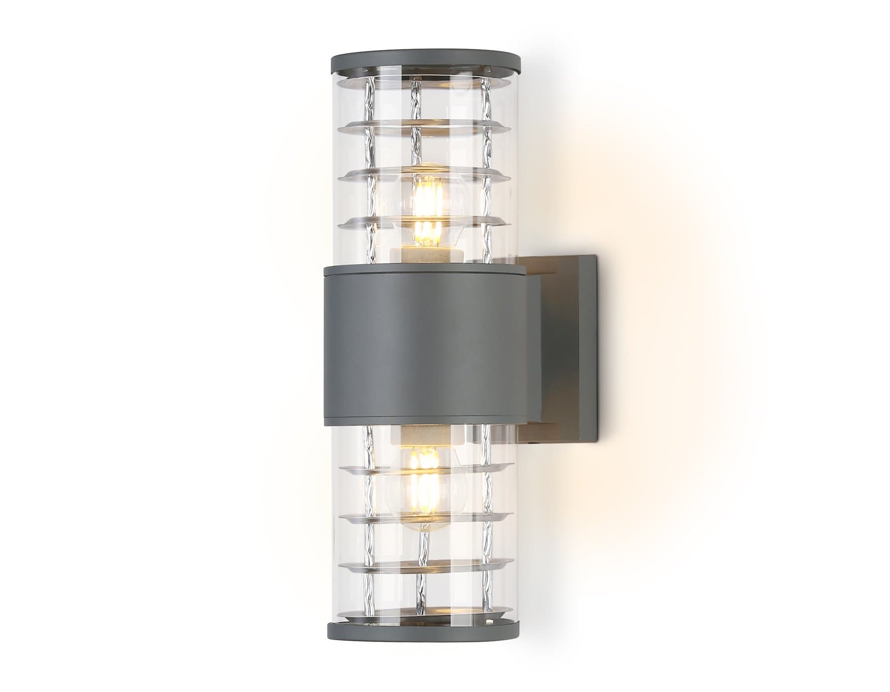 Ambrella Светильник уличный настенный архитектурный ST2523/2 GR/CL серый/прозрачный IP54 E27/2 max 11W 305*110*155