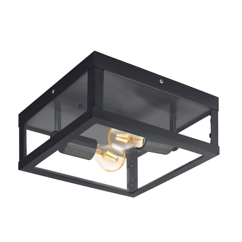 Eglo 94832 Уличный светильник наст.-потолочный ALAMONTE 1, 2х60W (E27), 290х290, гальван. сталь, черный/с