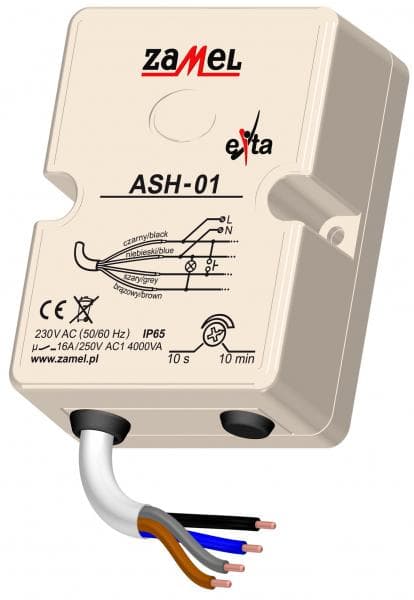 Zamel Таймер лестничный 10с-10мин 16А IP65 крепление на плату ASH-01