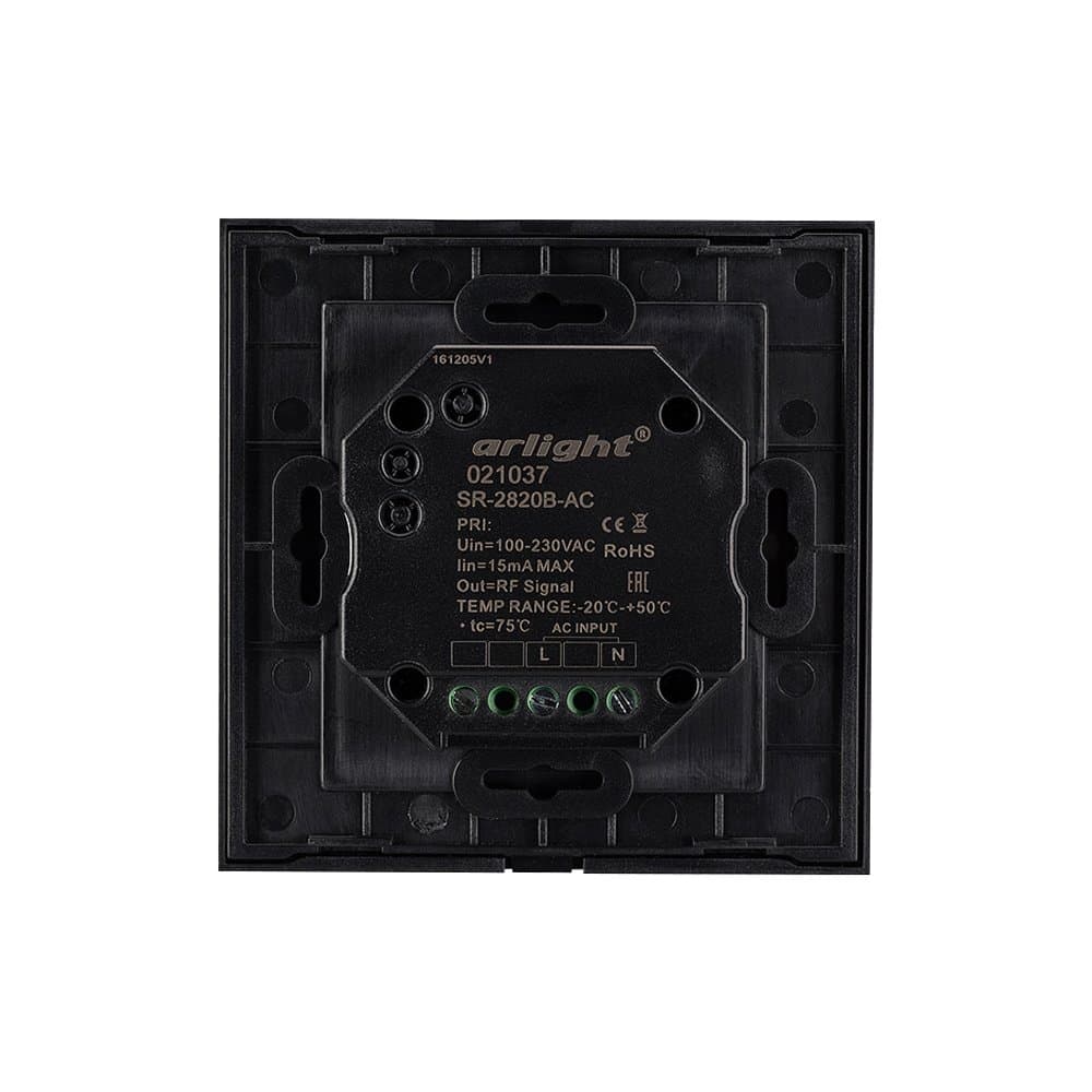 Arlight Панель Sens SR-2820B-AC-RF-IN Black (220V,RGBW,1 зона) (IP20 Пластик, 3 года) 021037 — миниатюра 3