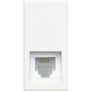 BT Axolute White Розетка телефон RJ11 3 кат. 1 мод HD4258C11N — миниатюра 1