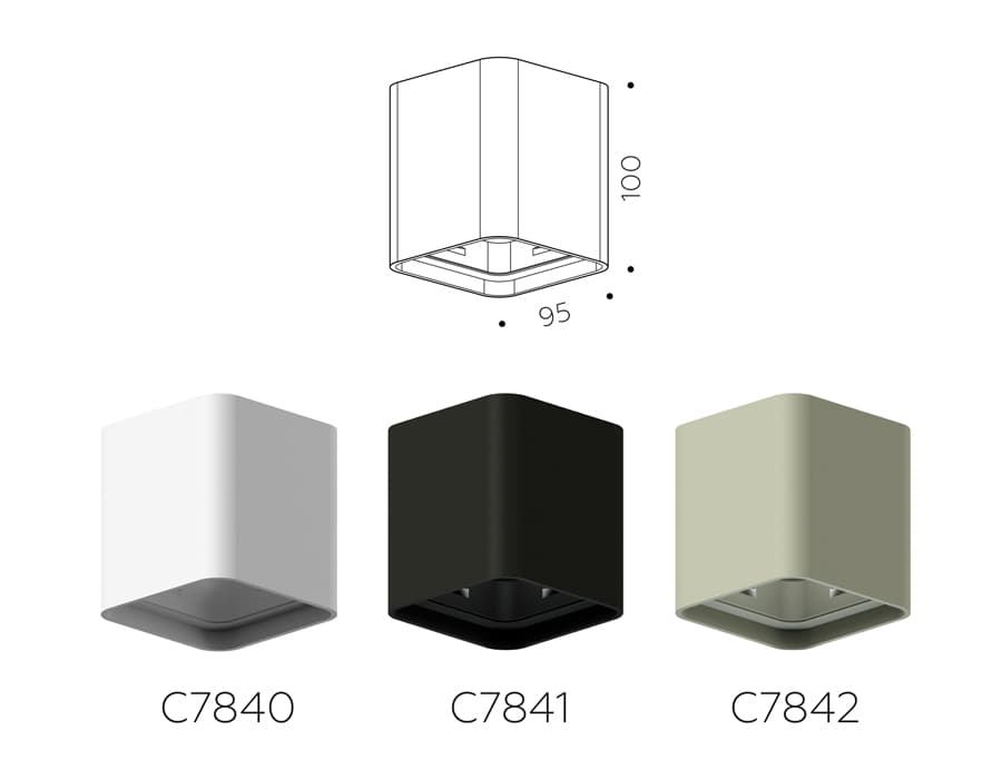 Ambrella Корпус светильника накладной для насадок 70*70mm C7841 SBK черный песок 95*95*H100mm MR16 GU5.3 — миниатюра 2