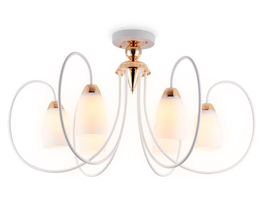 Ambrella Потолочная люстра TR3120/6 WH/GD белый/золото E27 max 40W D850*480 — миниатюра 1