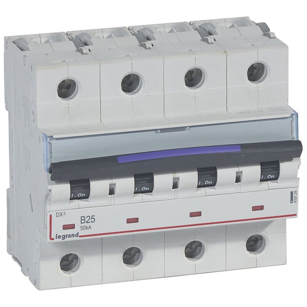 Legrand DX3 Автоматический выключатель 50кА 25А 4P B 410124 — миниатюра 1
